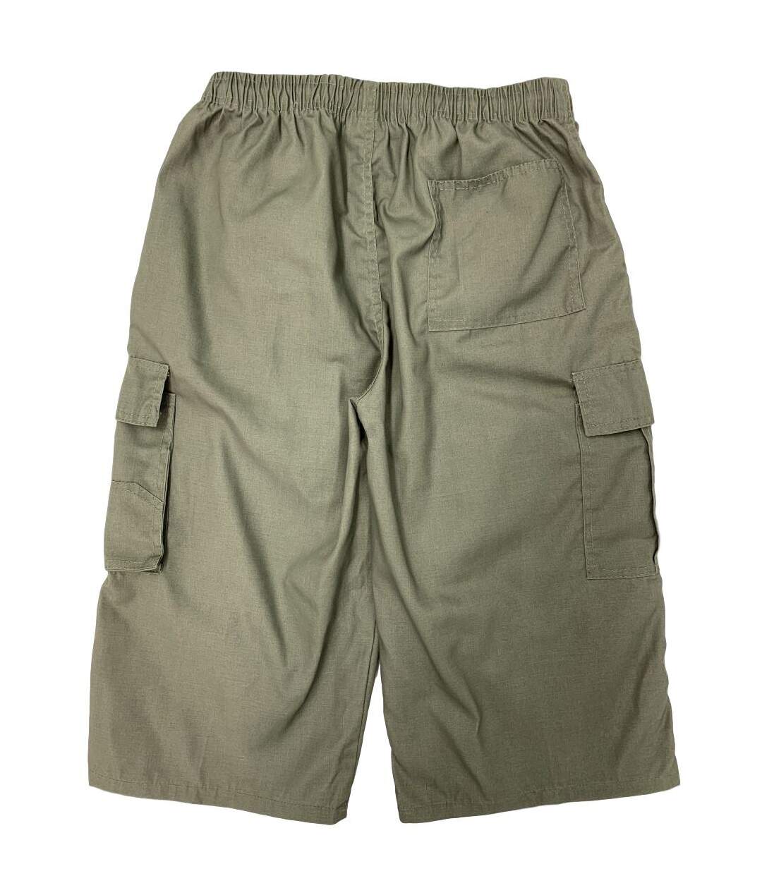 Pantacourt homme coupe décontracté couleur kaki