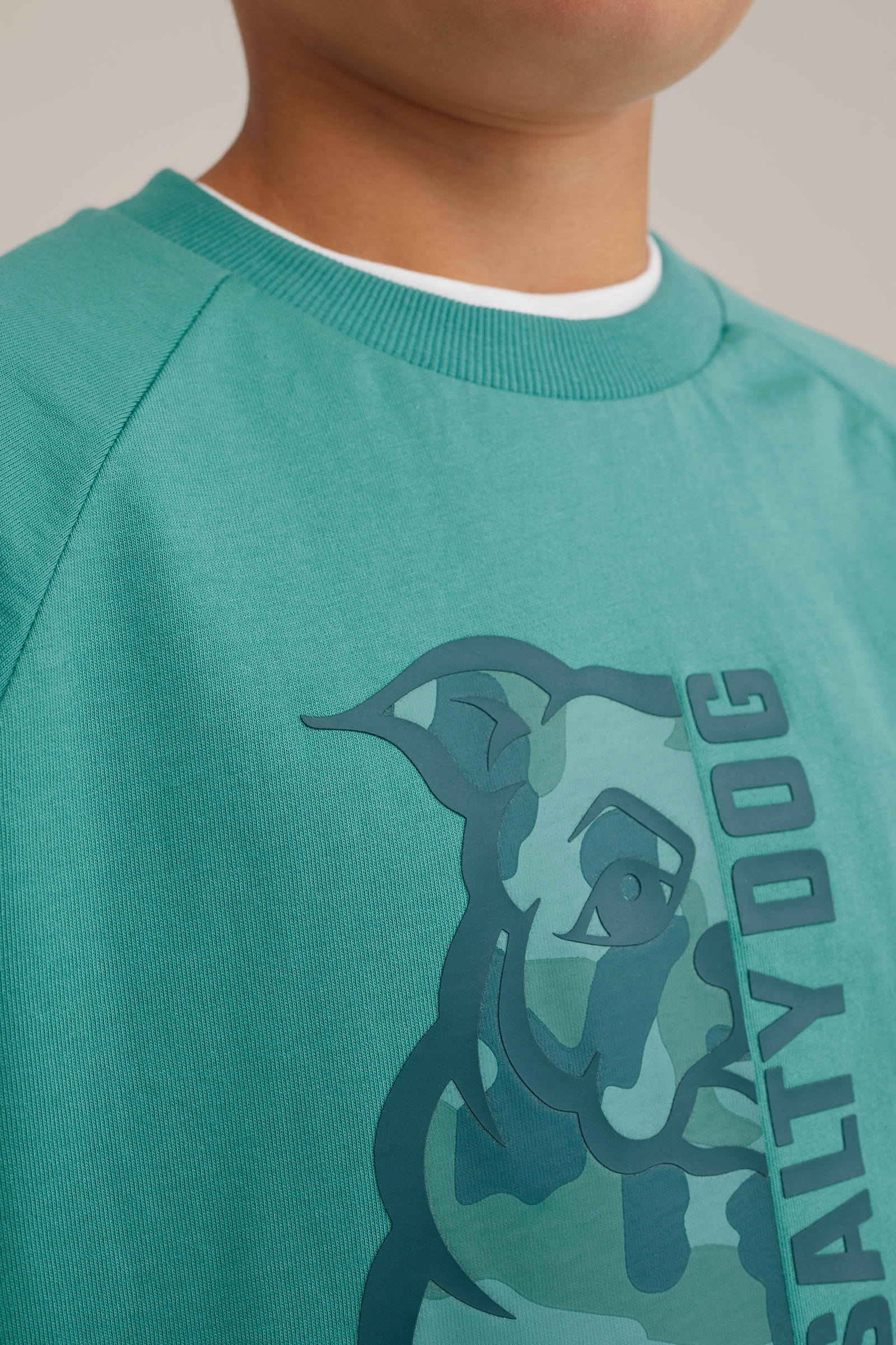 Jongens T-shirt met opdruk Salty Dog Zeegroen