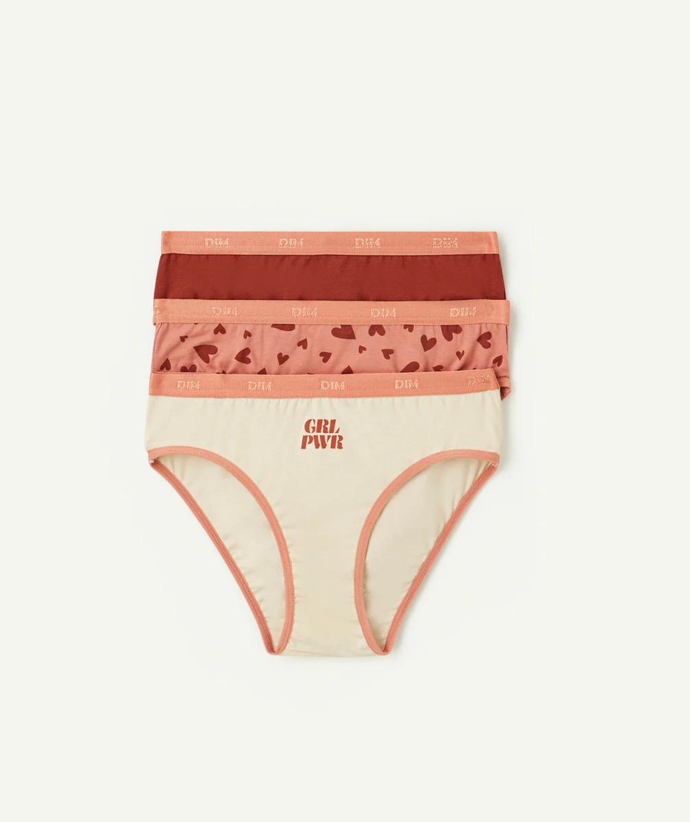 DIMLOT DE 3 CULOTTES LES POCKETS ROSE BEIGE ET TERRACOTA
