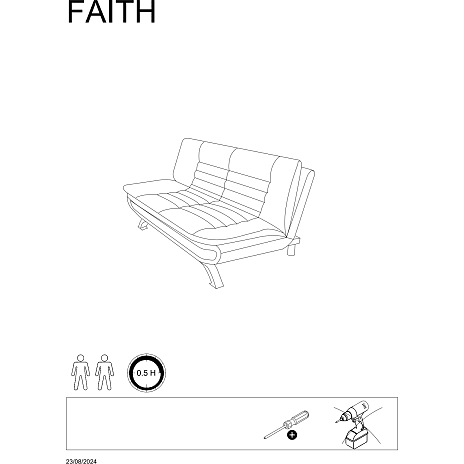 Faith sovesofa - grå