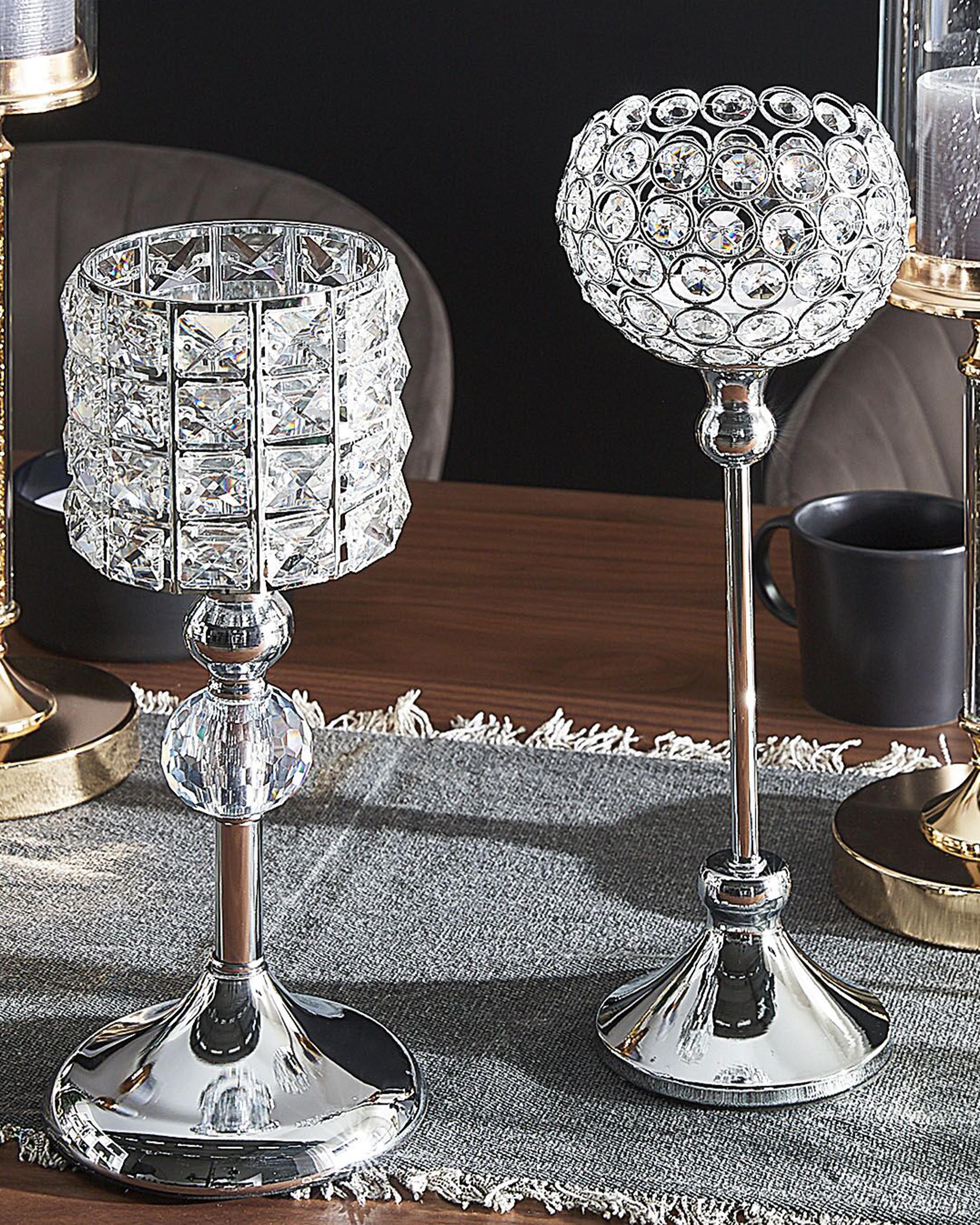 Kaarshouder ESTERNAY Metaal 27 cm Zilver