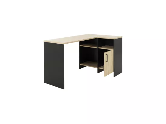 Bureau d'angle Noir/Bois - LIVERSTIA