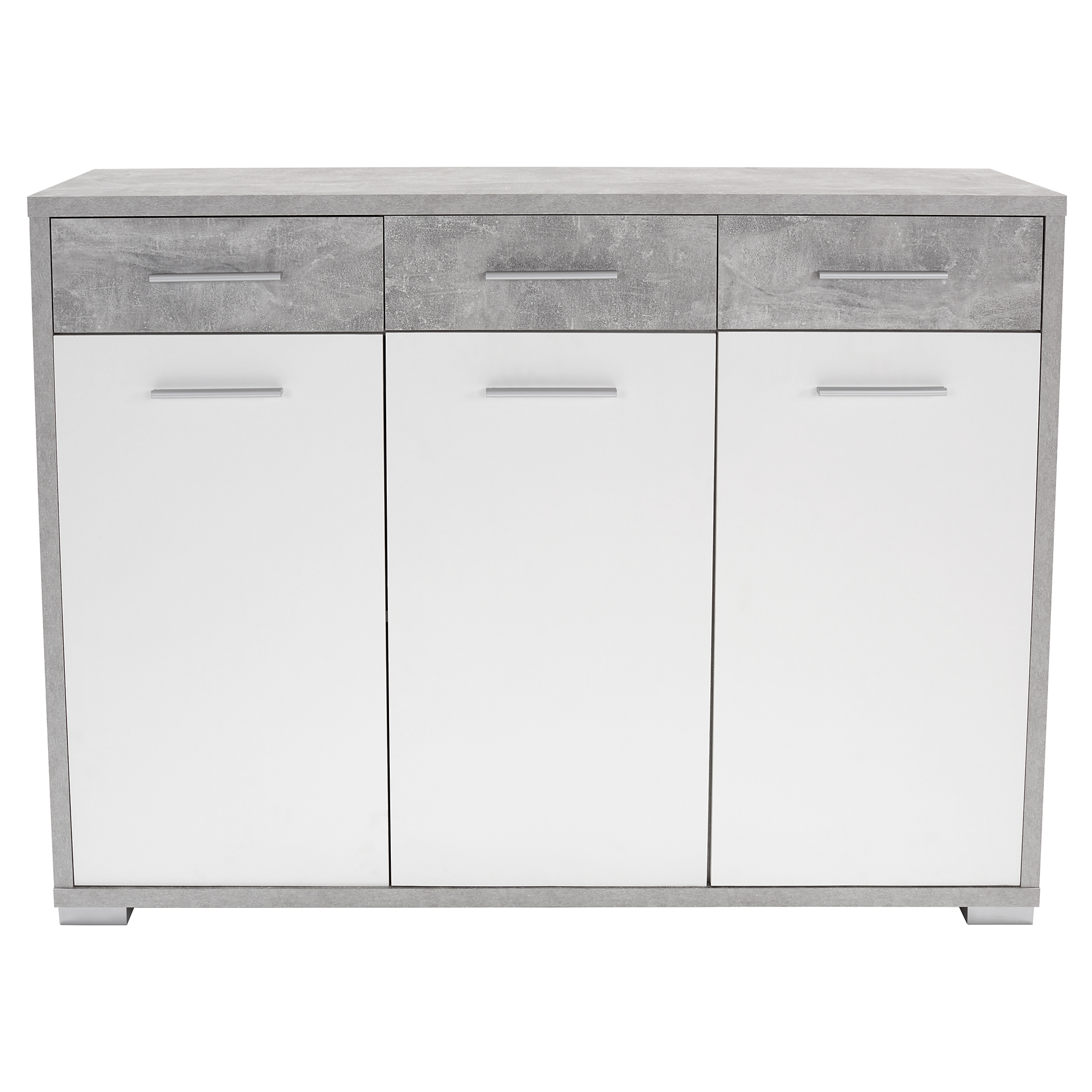 Kommode - Betonoptik-perlweiß - 144 cm