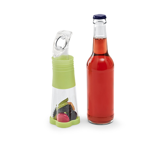 Flaschenöffner mit Auffangbehälter