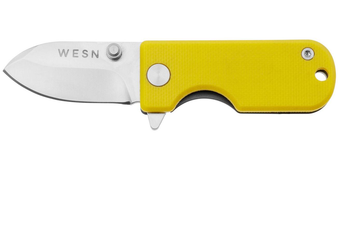 WESN Microblade SN01-6, D2, Mustard G10, Titanium, zakmes