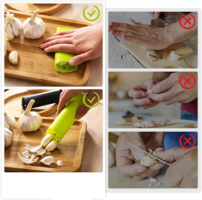 (11cm) Silikon Knoblauch Peeler Knofel Schäler Rolle - Assortiert