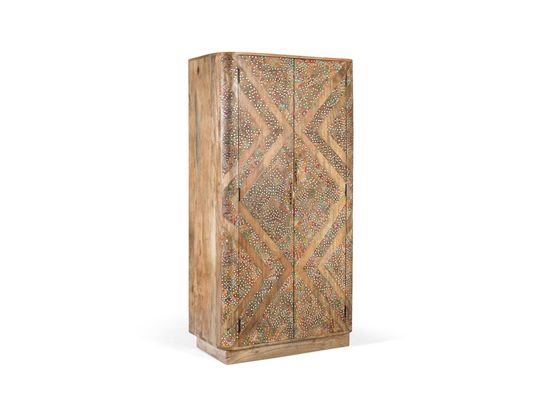 GINER Y COLOMER - Armoire en bois de manguier massif à deux portes -170x90x48