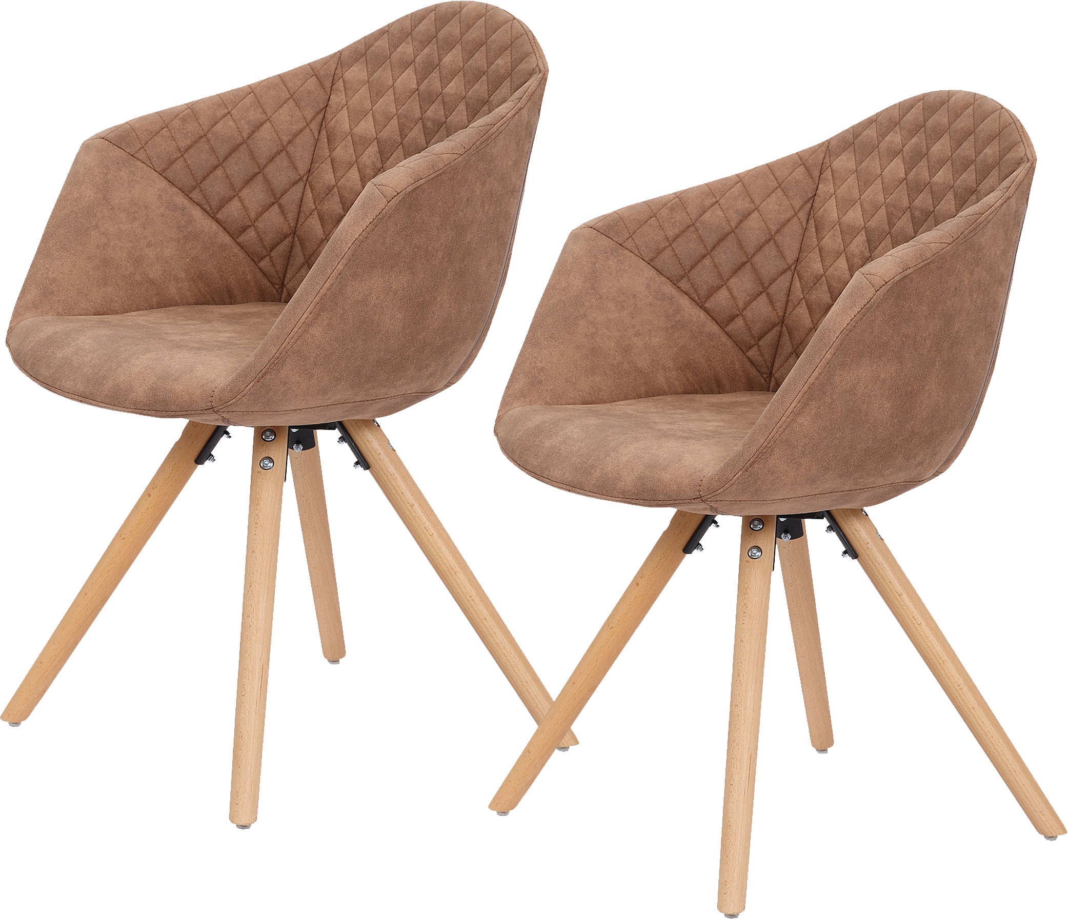 Kayoom Polsterstuhl »Stuhl Chadwick 110 2er-Set, stilvolles Design, in Naturfarben gehalten« (Set) 2 Stk.bequem, Holzbeine, weich gepolstert, stilvolles Design