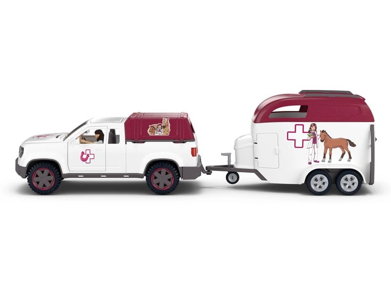 Schleich Spielfigurenset Horse Club Mobile Tierärztin mit A Playset Tierärztin mit mobilem Anhänger