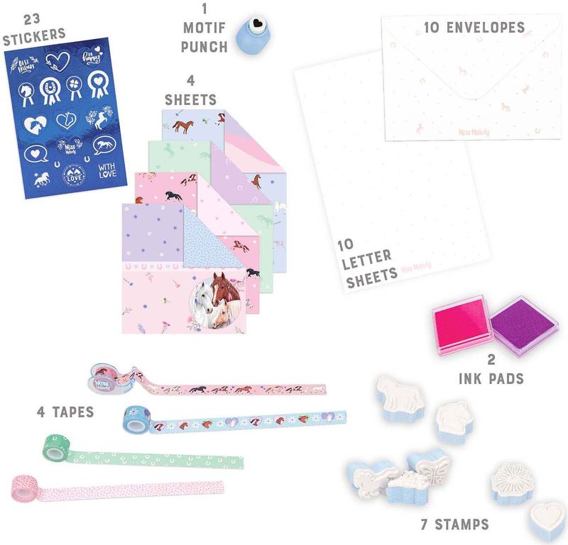 Miss Melody - Liefdesbriefset - Creatieve Set - Multicolor - Papier