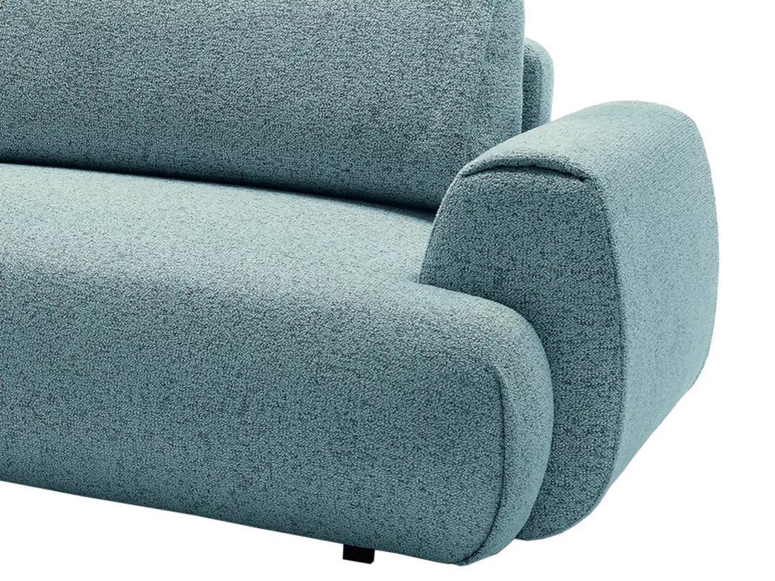 Canapé d'angle gauche convertible en tissu texturé bleu MONELIA