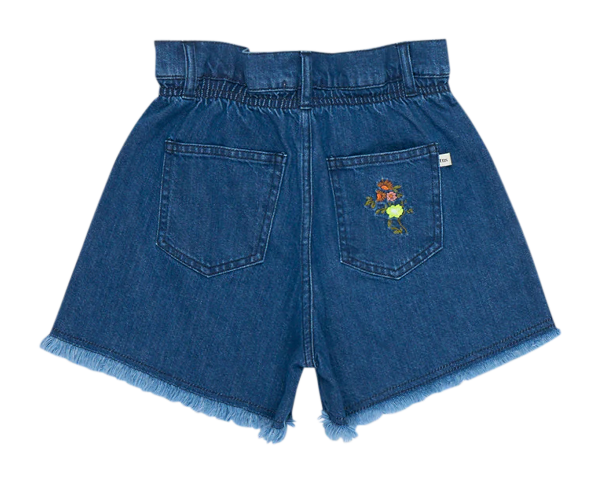 ALLEGRIA - Short de jean taille haute en coton brodé| Jean brut