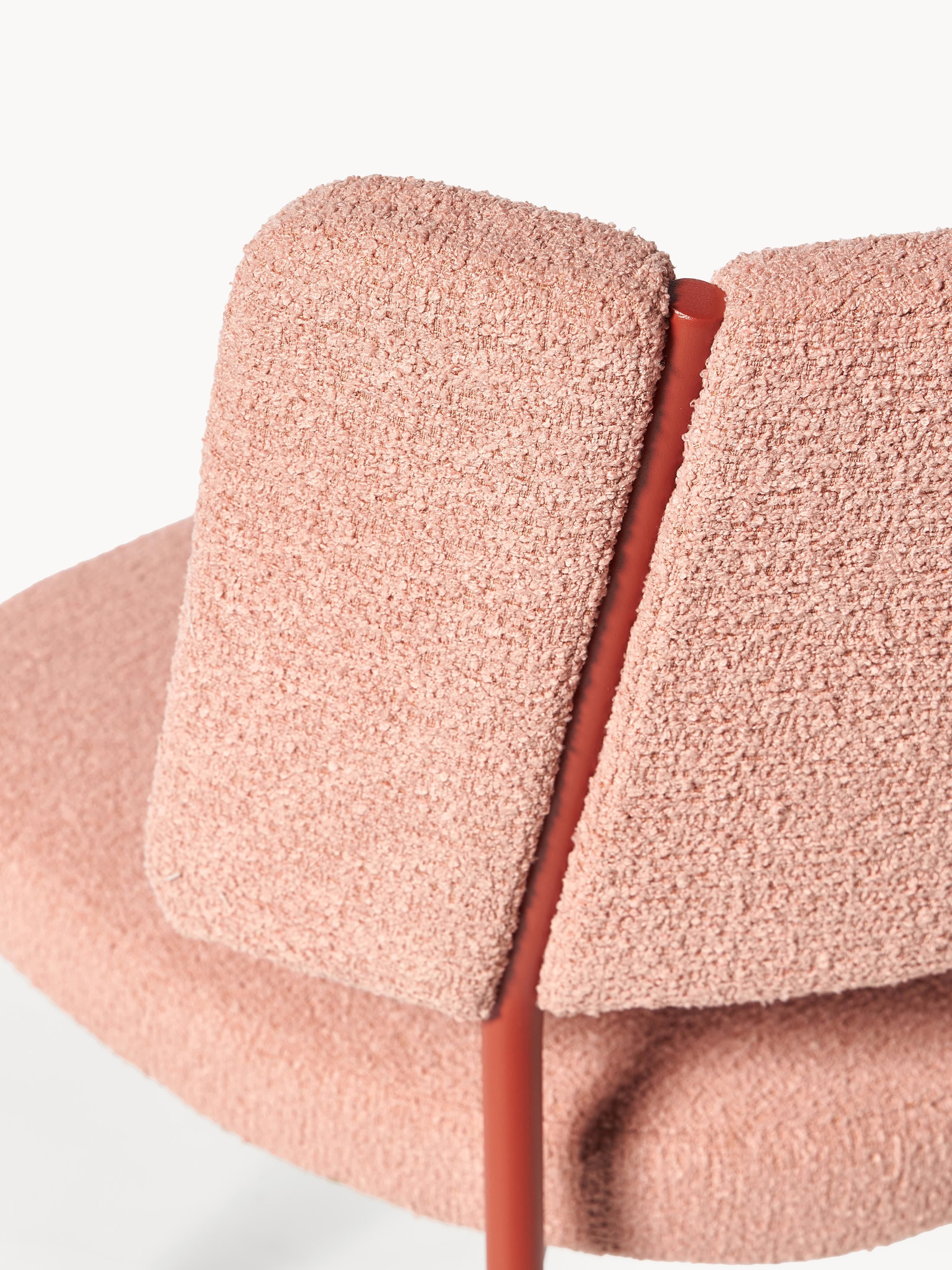 Bouclé gestoffeerde stoelen Samantha, 2 stuks