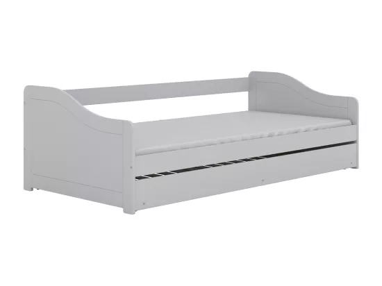Lit 90x200 sommier matelas et tiroir inclus Allison Blanc