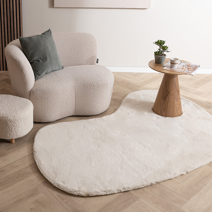 Zacht hoogpolig vloerkleed - Comfy Supreme Ripple Creme
