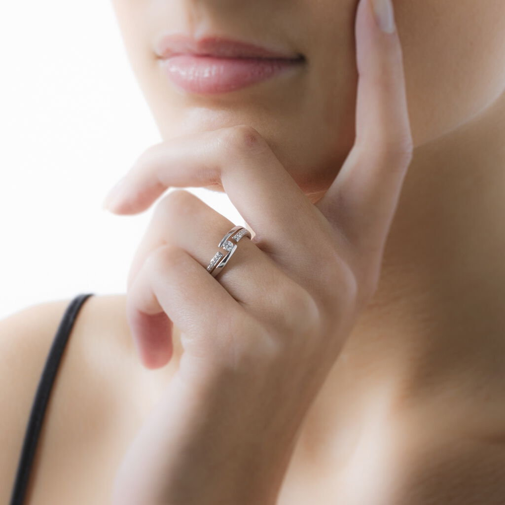 Bague Solitaire Elisa Or Blanc Diamant