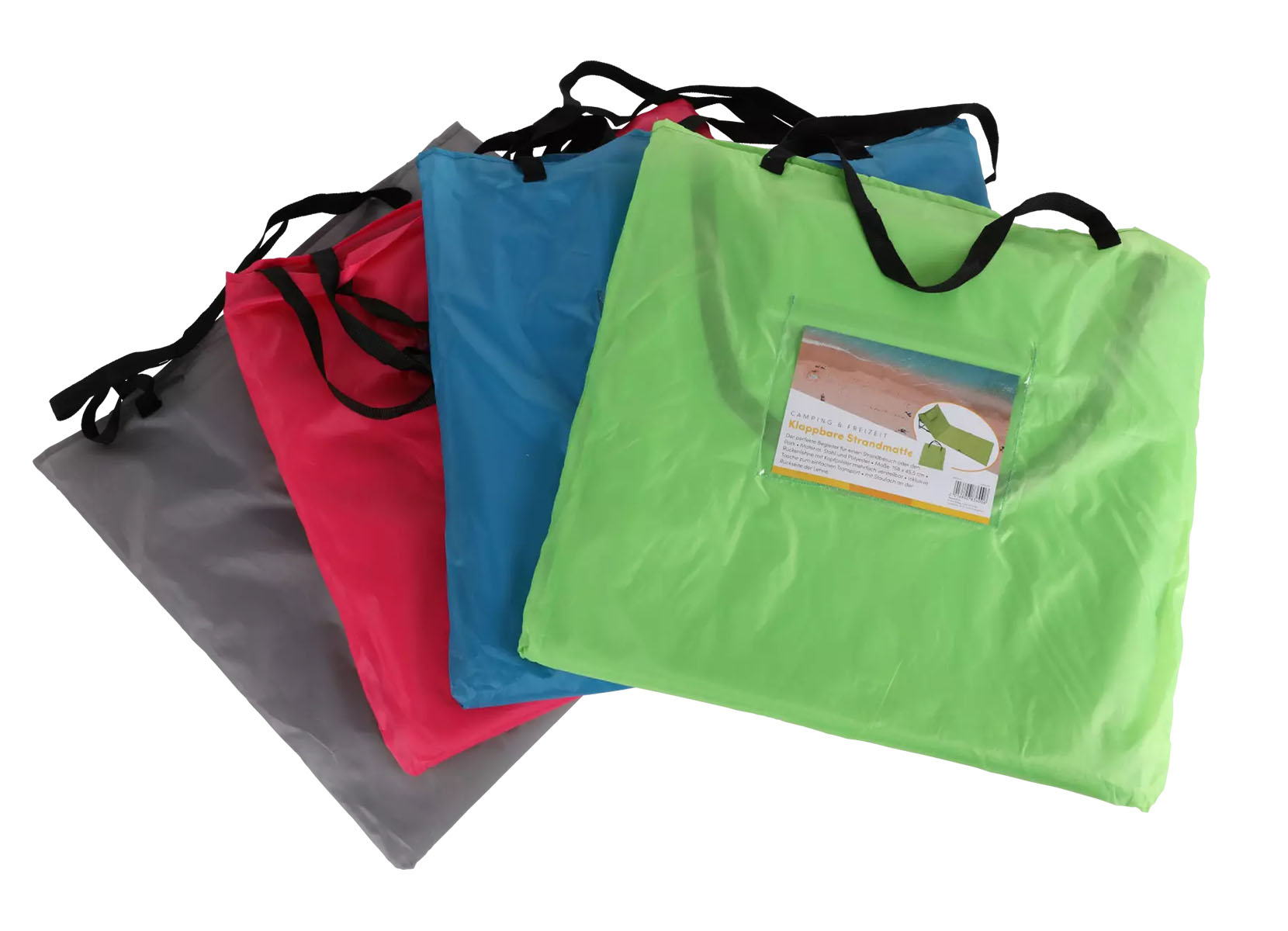 Klappbare Strandmatte mit Kopfpolster 158x54,5cm