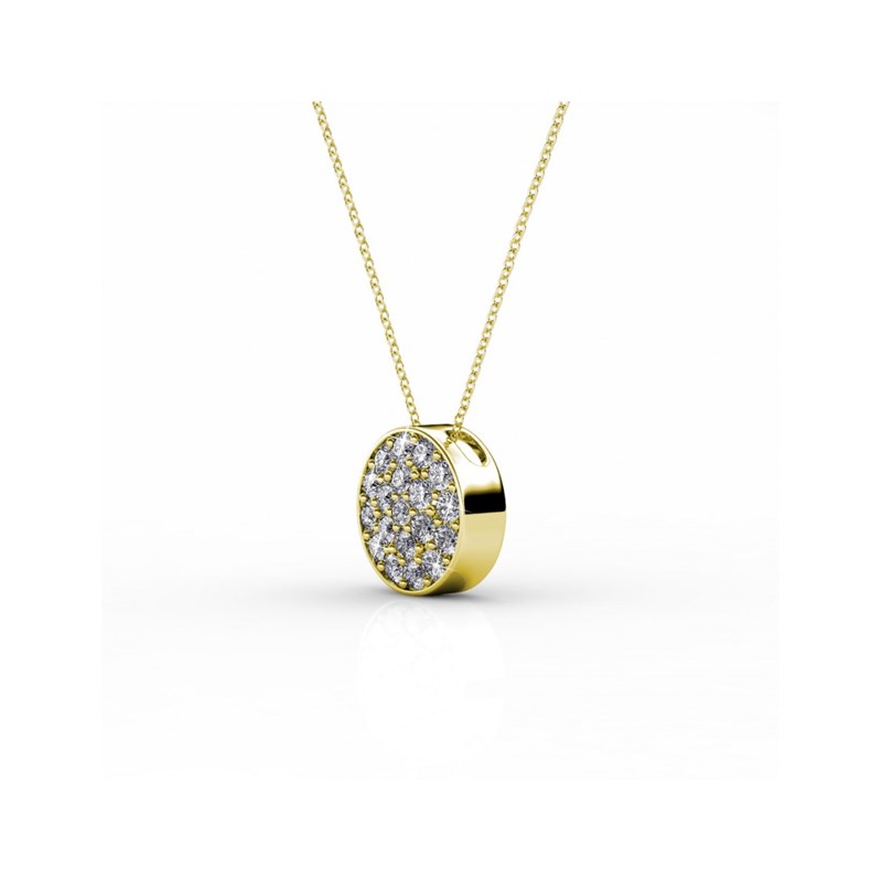 Pendentif Round - Or et Cristal