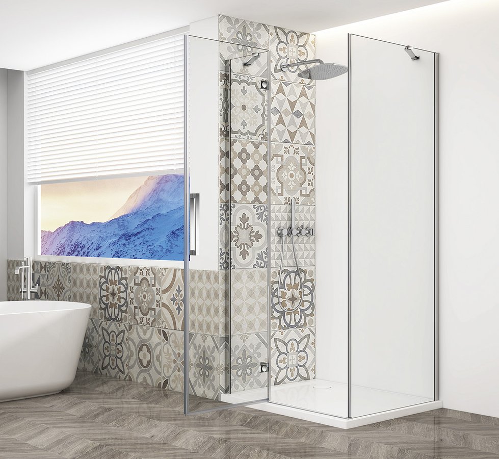 Gelco Trinity douchecabine met helder glas 100x100cm links chroom