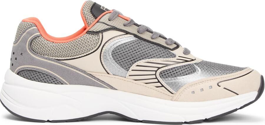 Tommy Jeans Sneakers laag 'ARCHIVE' beige donkergrijs neonoranje