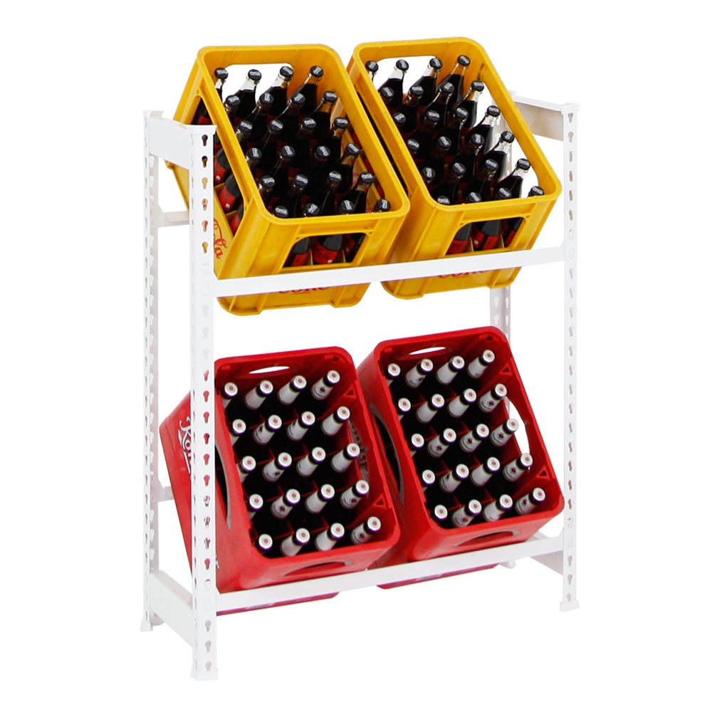 PROREGAL Drankkratplank, Kameel, HxBxD 100 x 80 x 30 cm, Wit