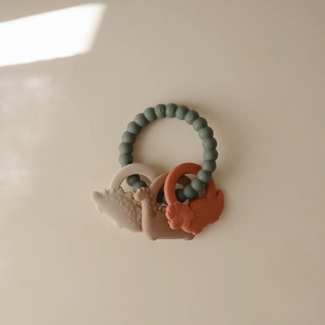 Mushie bijtring dino