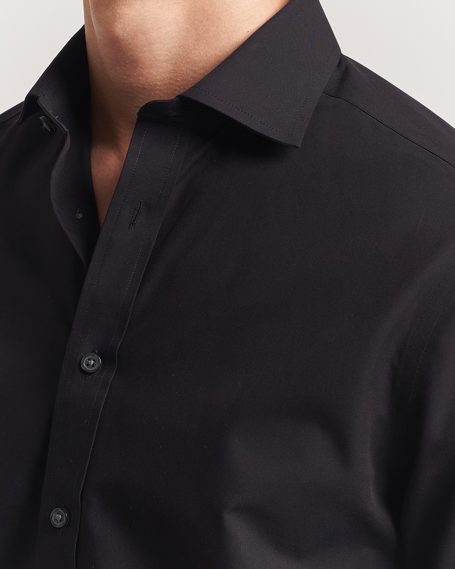 Charles Tyrwhitt Slim Fit Non Iron Poplin Cut Away Shirt Black
