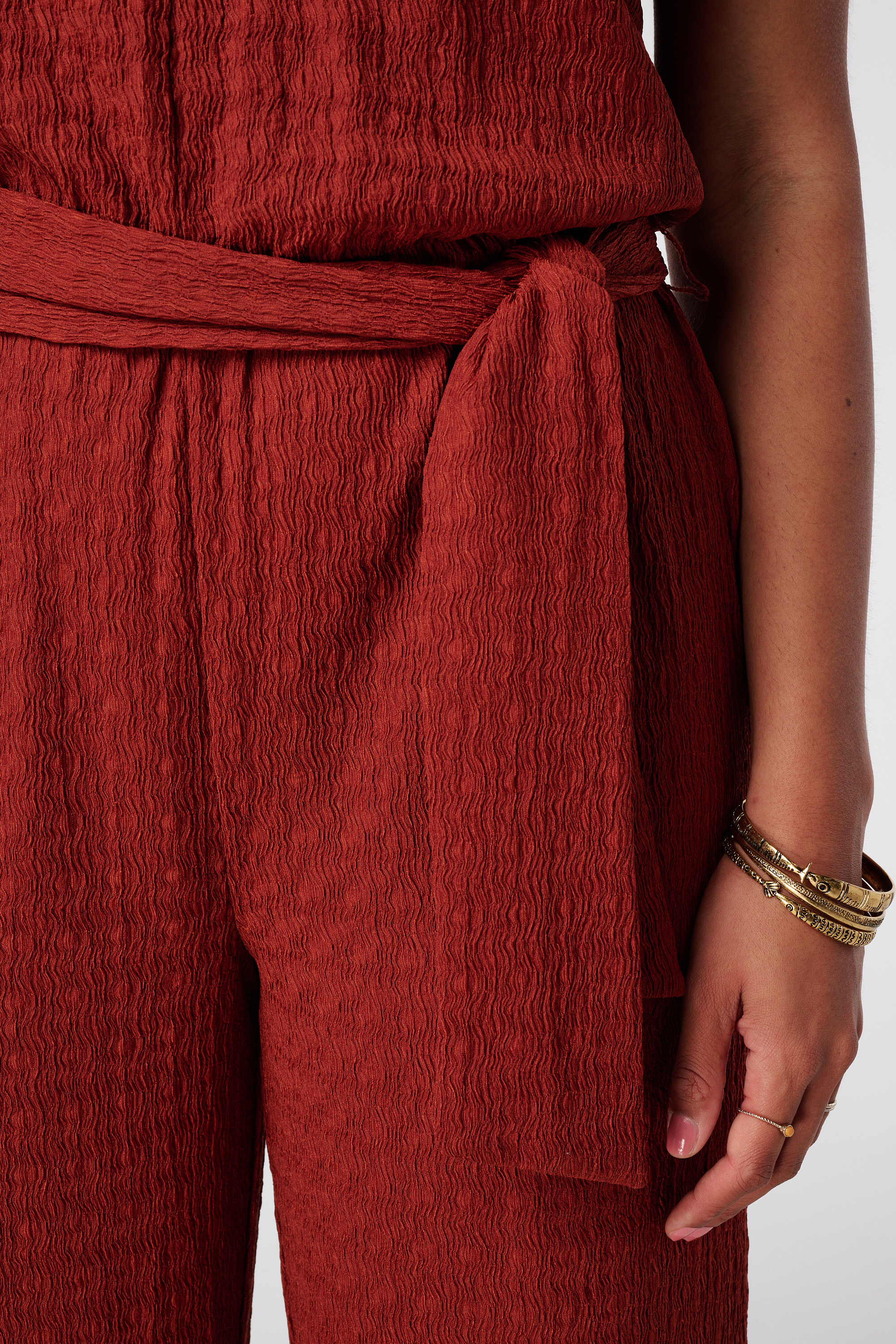 Jumpsuit met wijde pijpen Steen rood