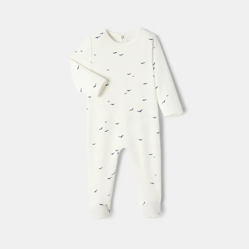 Dors-bien à manches longues en coton blanc mixte Absorba Blanc