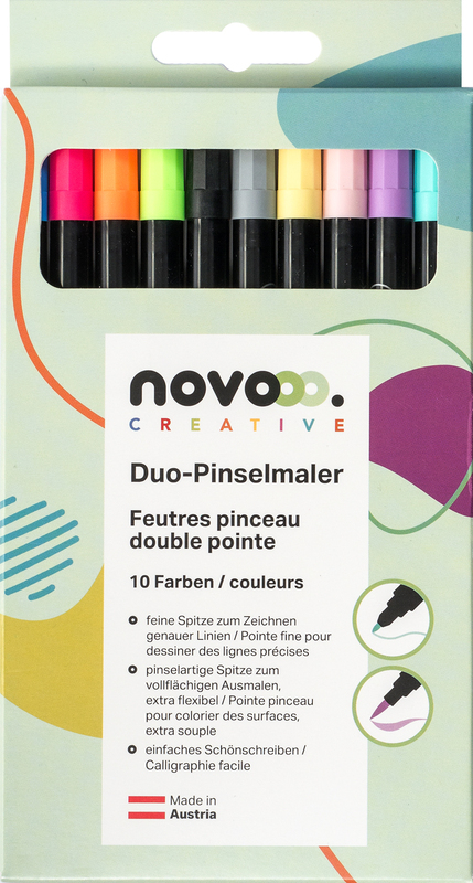 novooo Faserschreiber Dual Tip, 10 Stück, assortiert