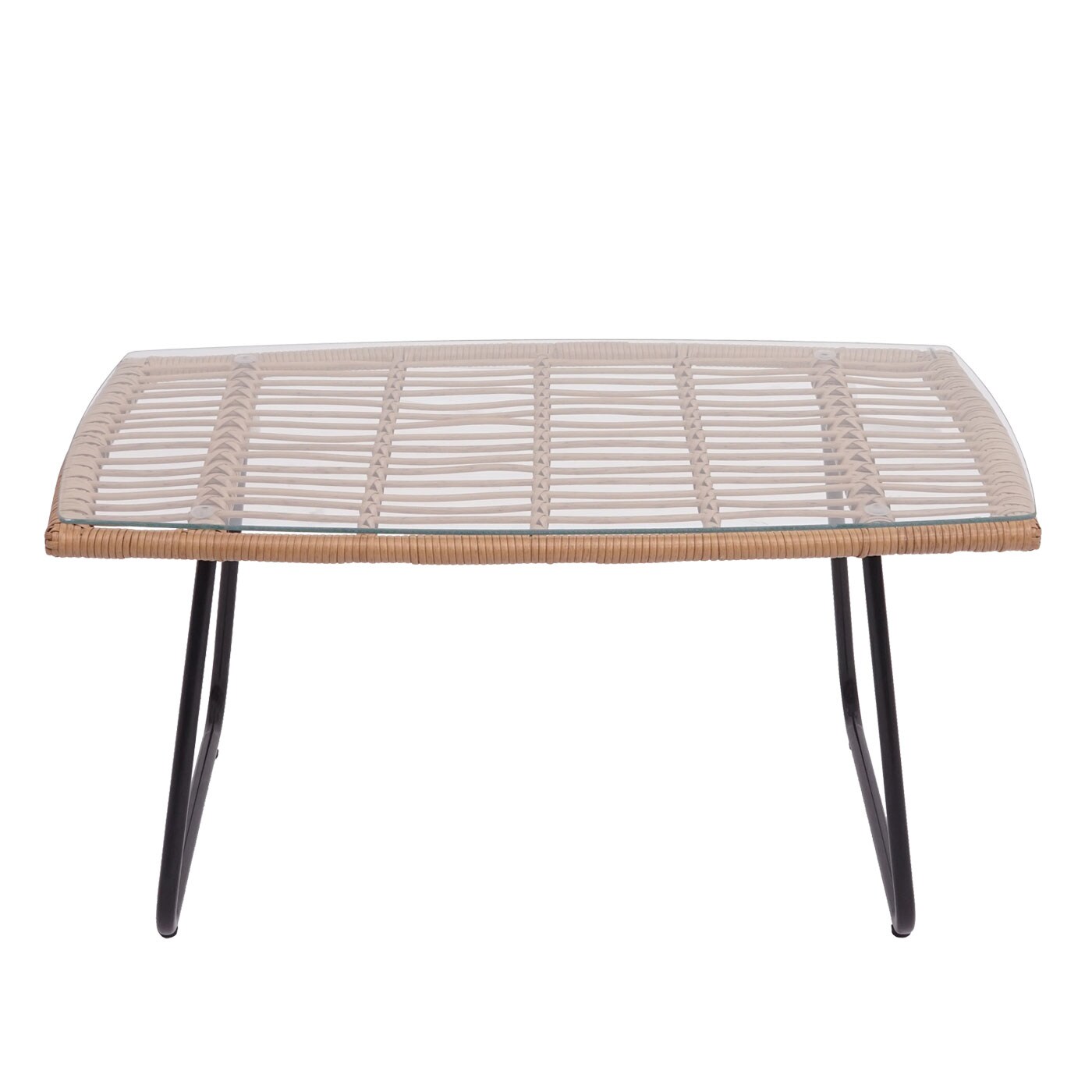 Polyrattan Garnitur MCW-G17a, Garten Sofa Set Sitzgruppe Stuhl, Seil ~ naturfarben, Polster creme ohne Dekokissen