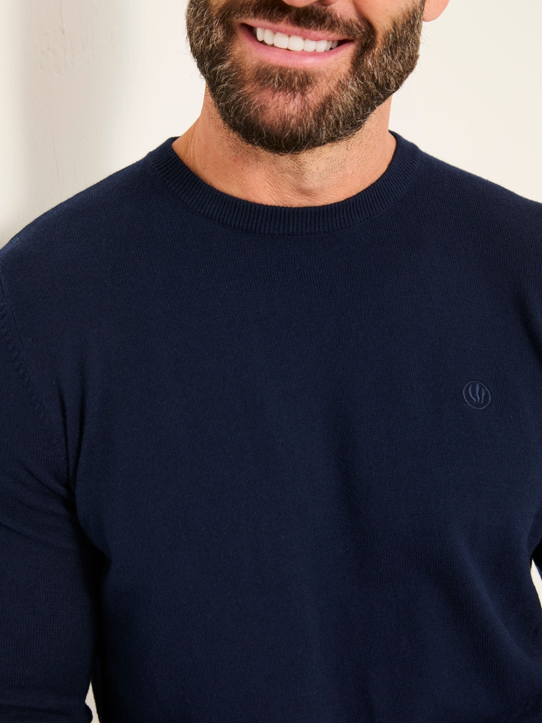 Marineblauw - FatFace Crew Neck Knitted Jumper
