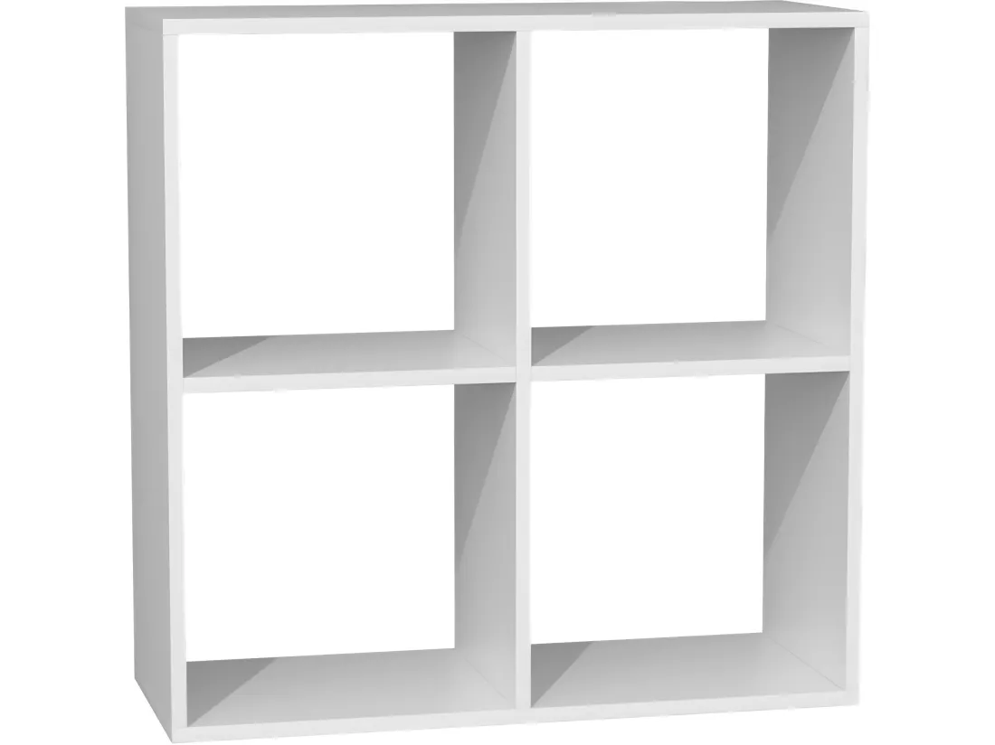 MALOX | Bureau informatique d'angle 2en1 | Bibliothèque Meuble de rangement 4 niches | Table ordinateur multi-rangements