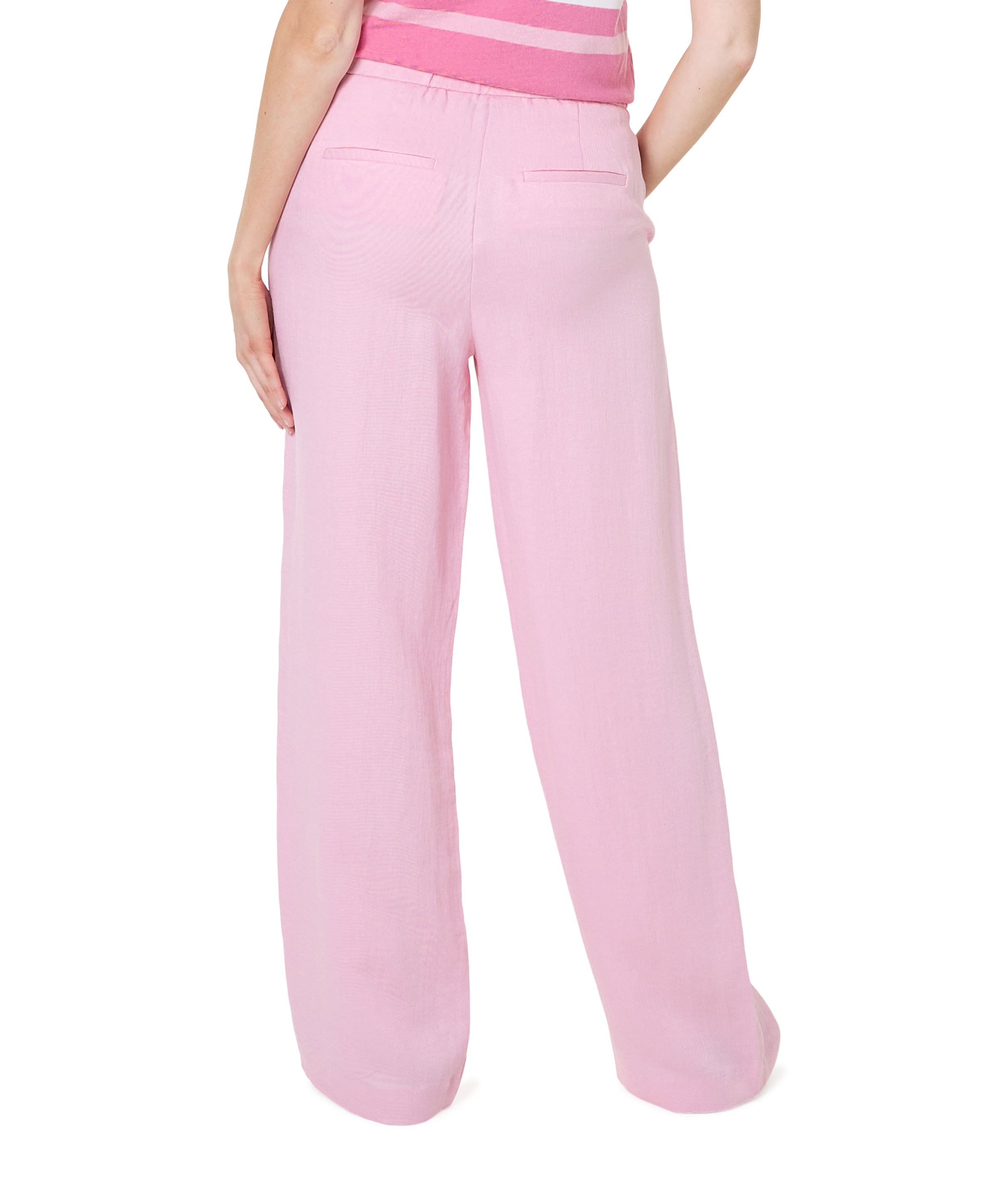 EsQualo Twill wide dames broek roze