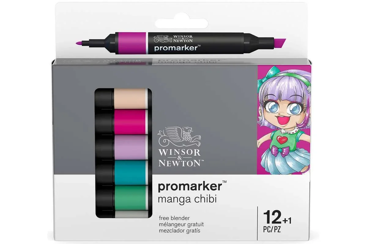 Winsor & Newton - Promarker tuscher 12+1 stk. – Manga Chibi
