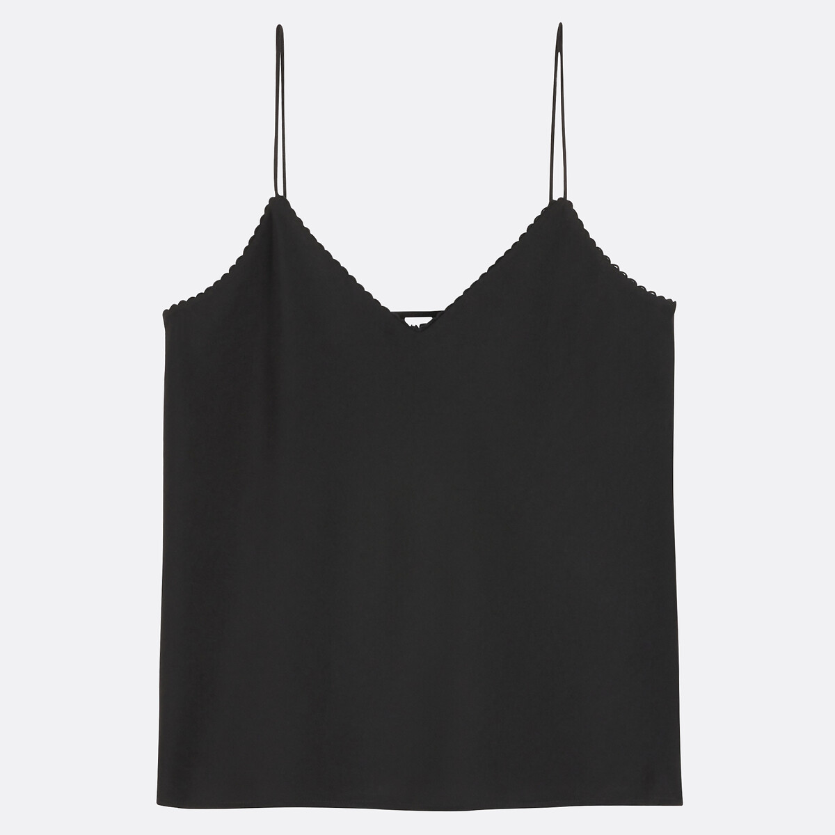 COLEÇÃO LA REDOUTE<br>Regata de cetim com decote em V e alças finas