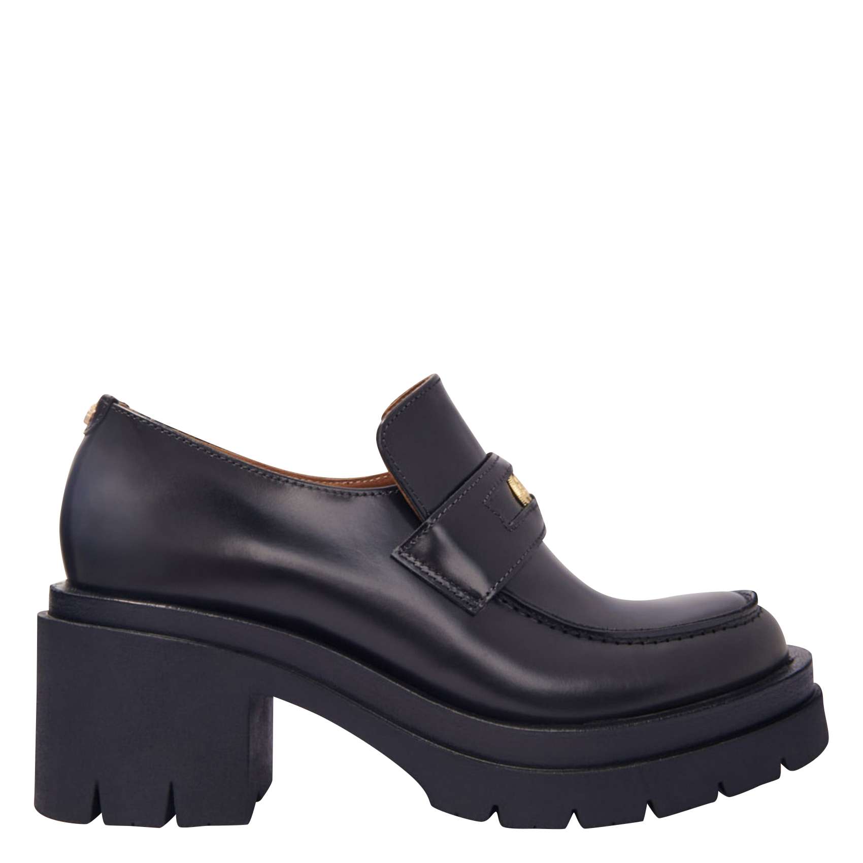 Mocassins compensées en cuir | Noir