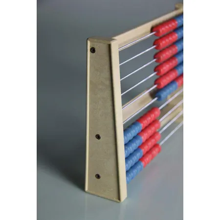Wissner RE-Wood® Rechenrahmen, Zählrahmen mit 100 Kugeln in blau und rot