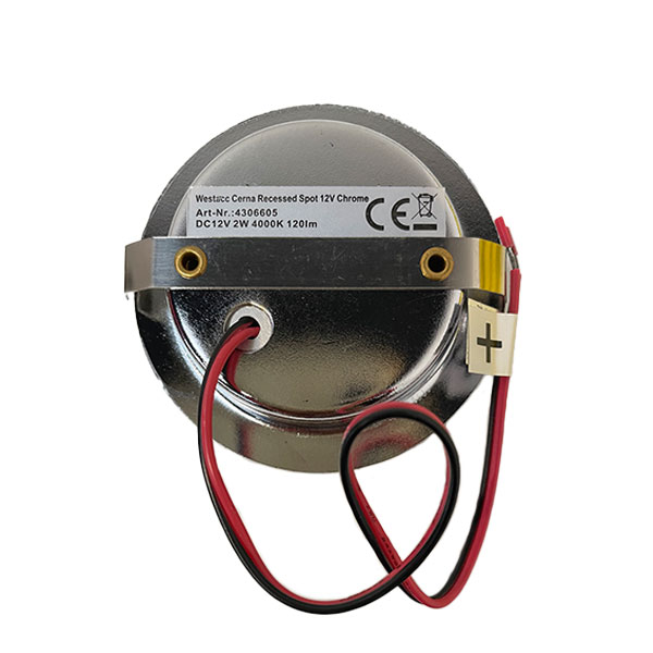 Spot LED Chromé 12V 2W 65mm encastrable