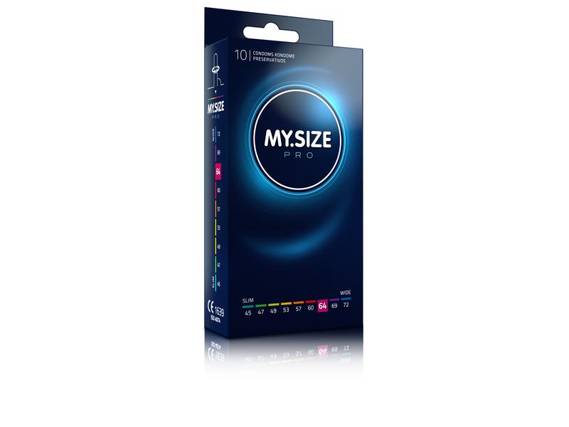 MY.SIZE PRO Kondome 64 10 Stück Besonders feuchte, gefühlsechte Präservative aus reinem VYTEX- Latex