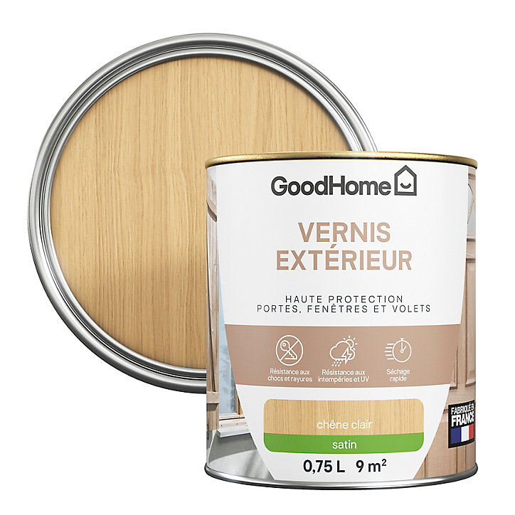 Vernis extérieur bois satin chêne clair GoodHome 0,75L