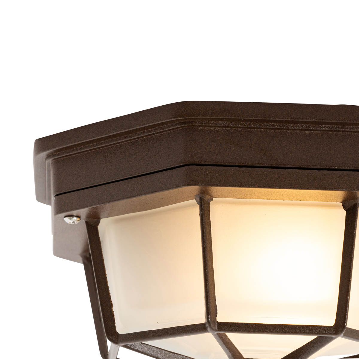Landelijke plafondlamp roestbruin 21,3 cm IP44 - Bri