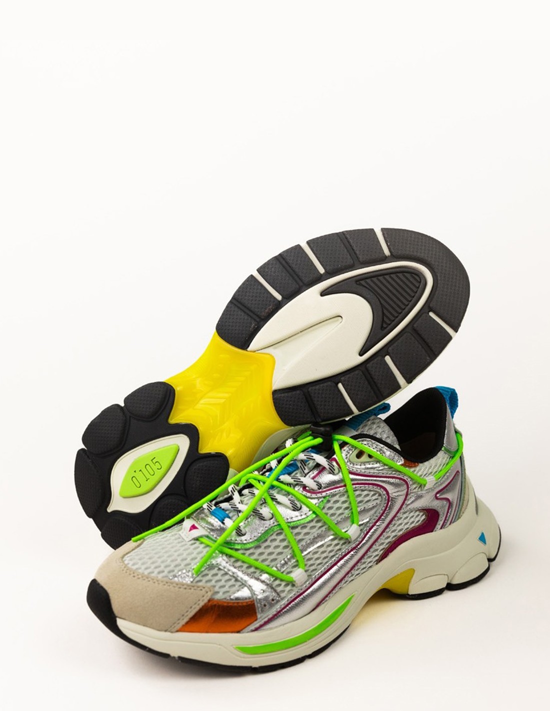 0-105 Baskets de ville Femme Spider Rainbow Multicolor Cuir/Daim