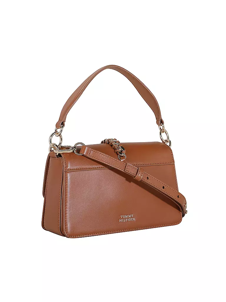 TOMMY HILFIGER Ledertasche - Umhängetasche LUXE LEATHER braun