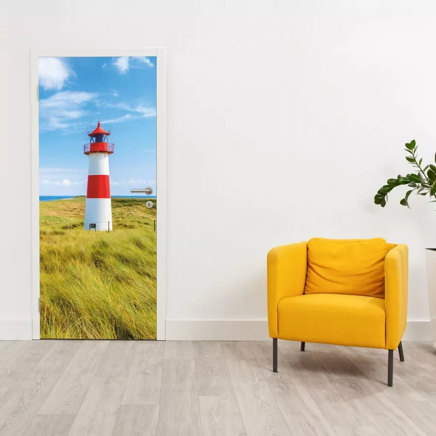 Nikima Türbild TB-09 selbstklebendes Türbild – Leuchtturm Klebefolie bunt