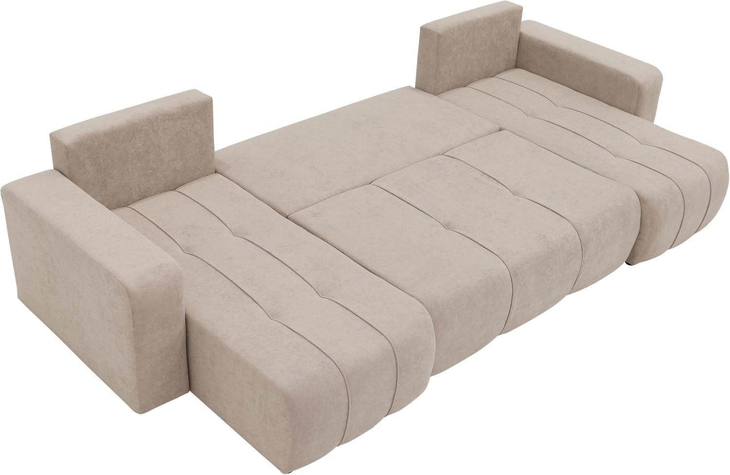 Mirjan24 Wohnlandschaft Furyn U Boucle, Ecksofa mit Schlaffunktion und Bettkasten, U-Form Couch, symmetrisches Polstersofa, Eckcouch (Coral 45)