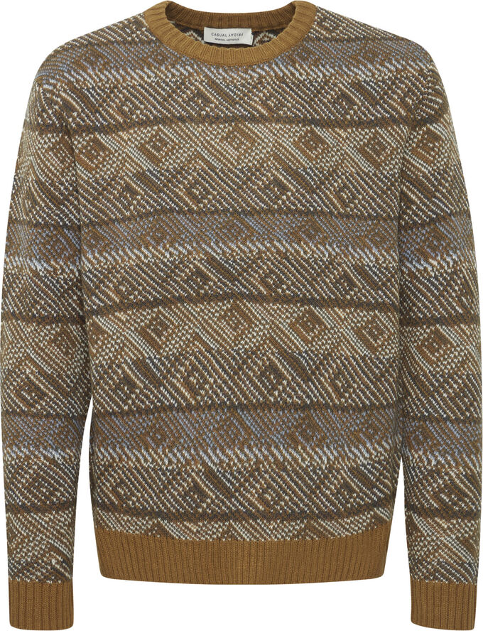 Casual Friday CFKLAES crew neck mulit knit Gothic olive
