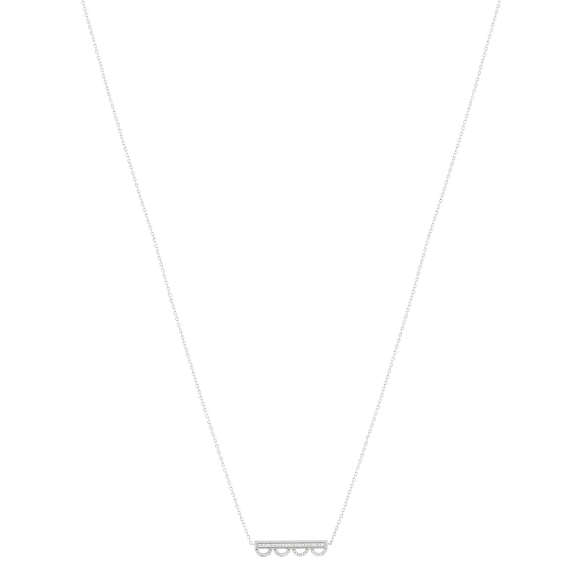 Collier or blanc 375 diamants 42 cm