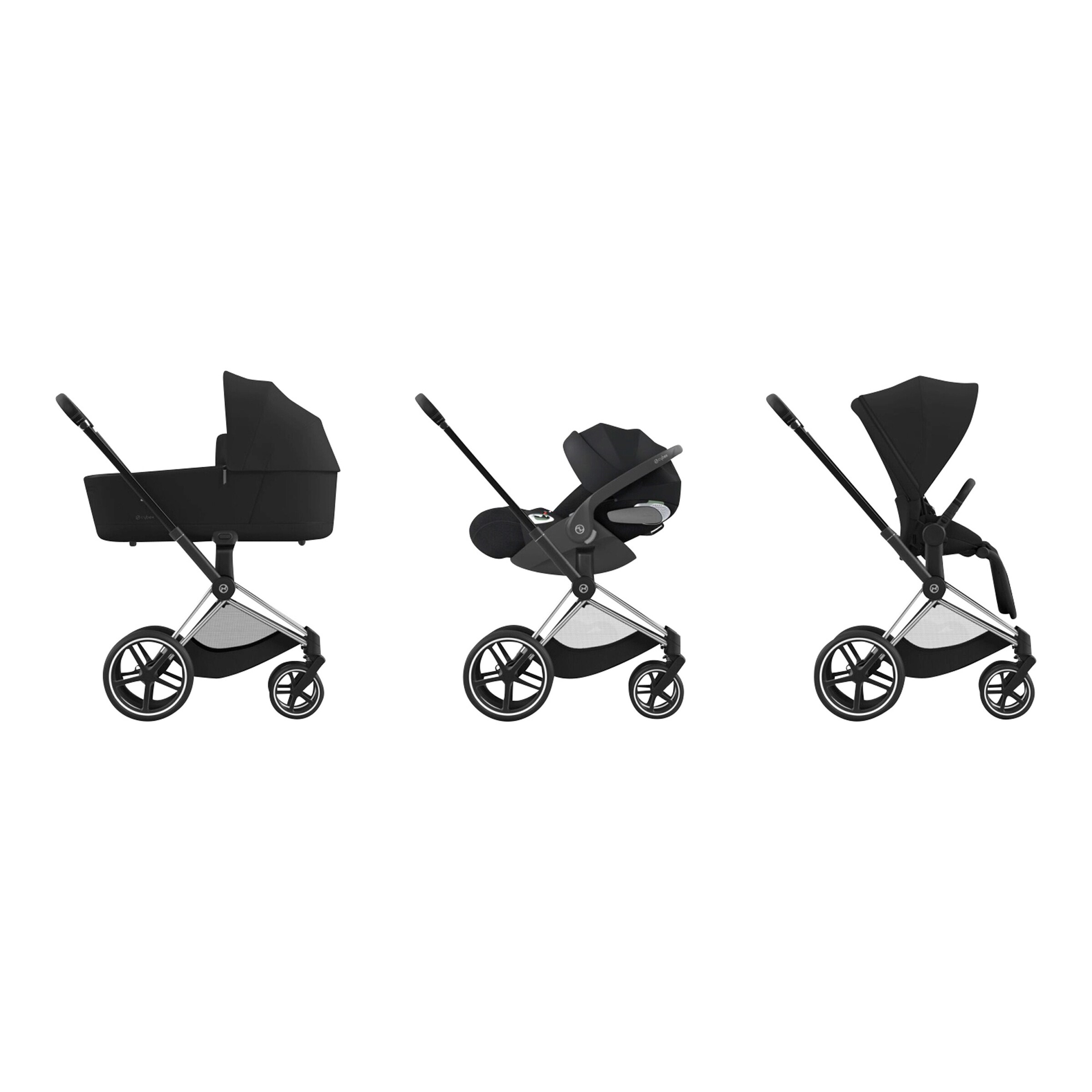 Cybex - PLATINUM Kombikinderwagen PRIAM Comfort Bundle chrome black / sepia black