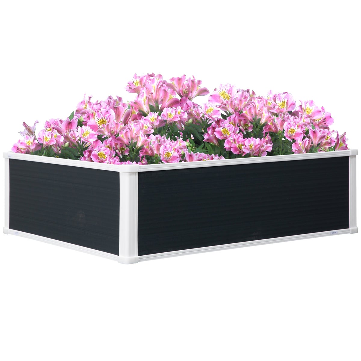 Outsunny Verhoogd Tuinbed, 100L x 80B x 30H cm, Kunststof, Grijs
